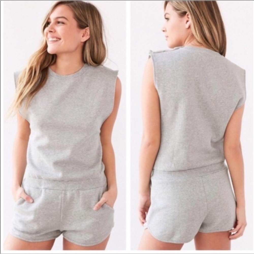 BDG Gray Boxy Muscle Tee Jumpsuit